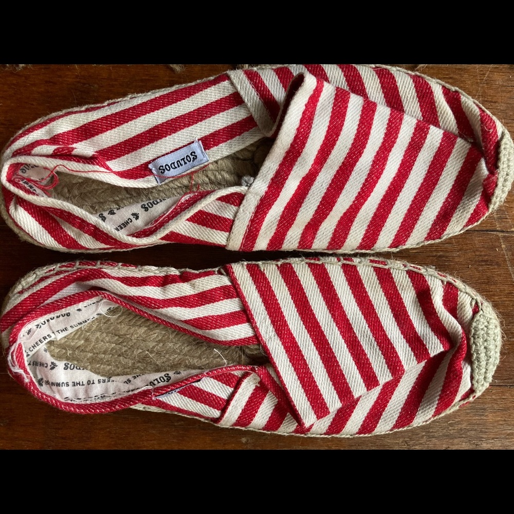 Soludos Striped Espadrilles, Size 37